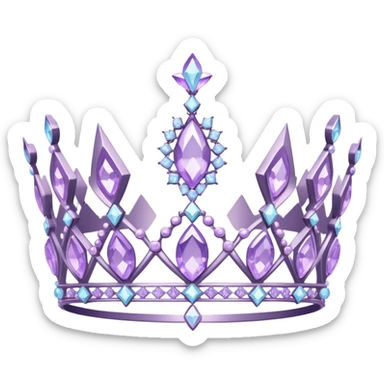 Pastel purple crystal gems tiara sticker