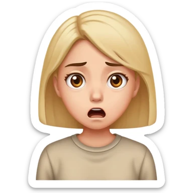 Girl standing in shock and disgust sticker