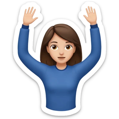 I want a falling emoji of girl (falling horizontally keeping her one hand up) sticker