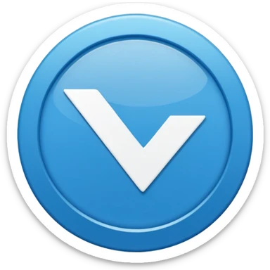 A bright blue circular badge with soft, sharp edges (like a seal or award ribbon). In the center, there is a white check mark (✓) tilted slightly to the right. The design feels clean, modern, and official, symbolizing verified, trusted, approved, or authentic status. sticker