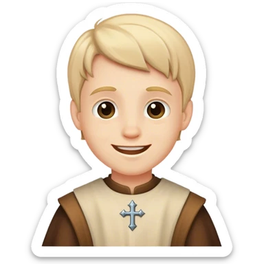 happy medieval white boy sayng hello sticker