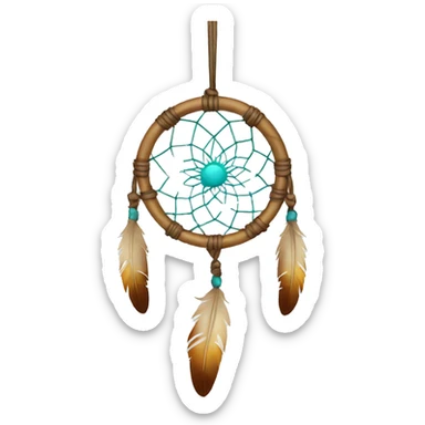 a hanging dreamcatcher with white background sticker