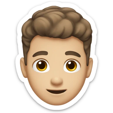 Boy, brown hair, fade hair, beard white mustache, thick eyebrows  sticker