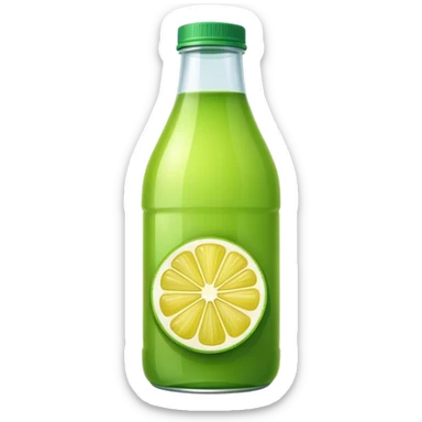 Green lemon juice bottled sticker