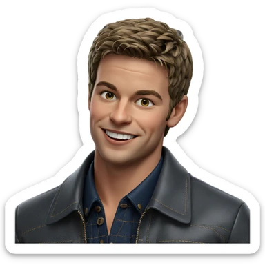 happy boy in jacket sticker