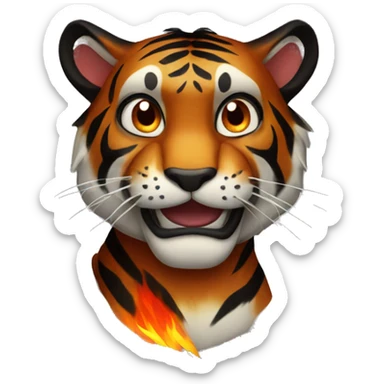 black firey tiger sticker