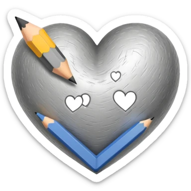 pencil draw heart sticker