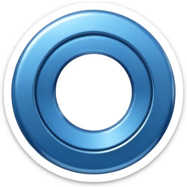 blue ring-shaped metallic object with a small hole in the middle sticker