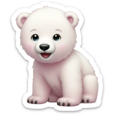 Pink baby polar bear  sticker