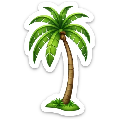 generate realistic detailed palm tree in 3d style sticker