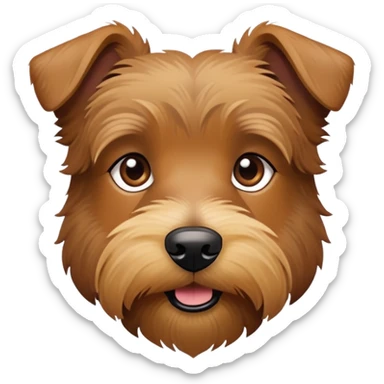 Brown scruffy terrier dog  sticker
