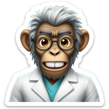 Mad scientist Monkey sticker