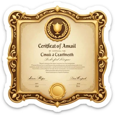 a certificate sticker