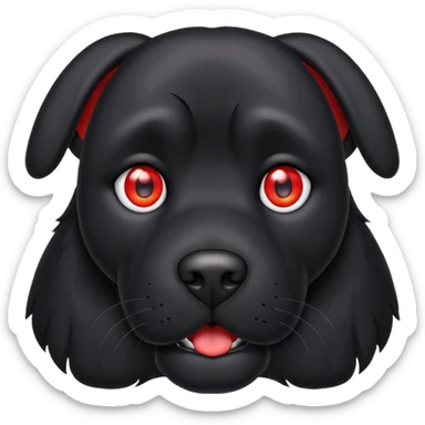 big red eyed black dog sticker