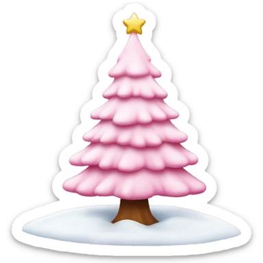 pink christmas tree with snow sticker