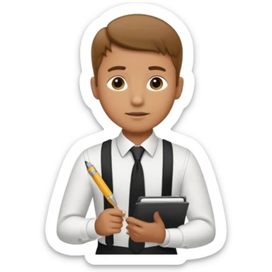 Waiter asking for what you want to eat sticker