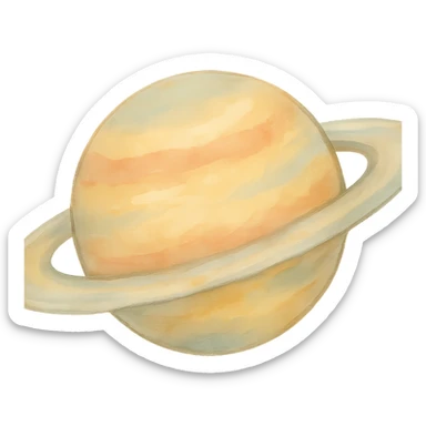 icon of a planet, soft colors, painterly sticker