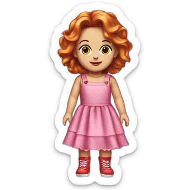 chucky doll wearing a dress sticker