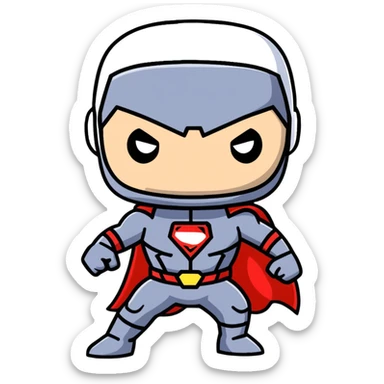 superhero funko pop style cartoonish sticker sticker