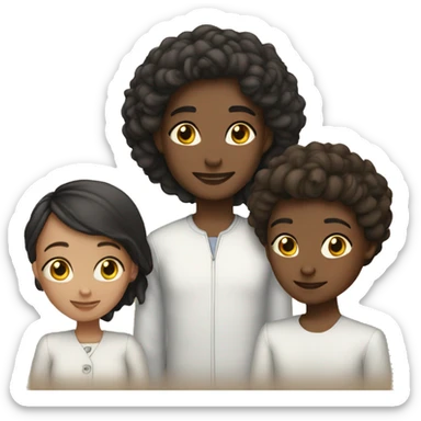 3 sisters and 1 brother white  sticker