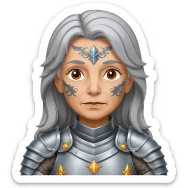 Elderly Tattooed Knights female, with long hair sticker