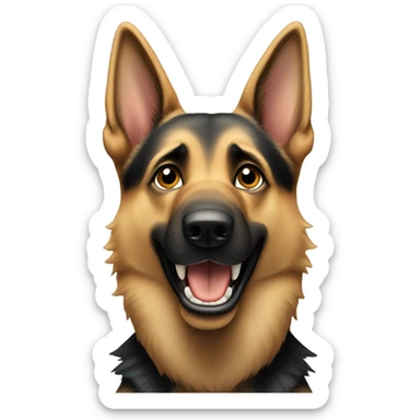German shepherd barking sticker