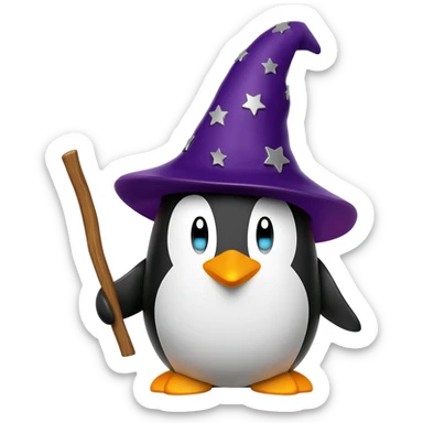 Penguin Wizard sticker