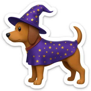 Dog wizard sticker