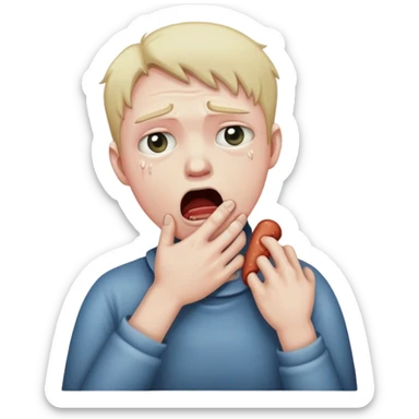 A person choking themselves ￼ sticker