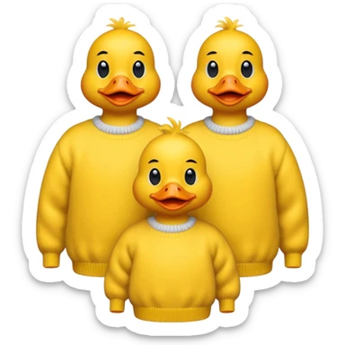 sweaters with ducks sticker