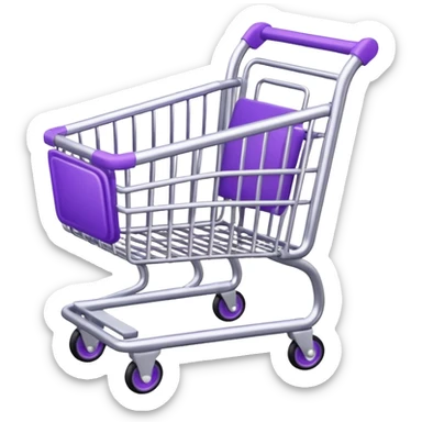 purple and silver shopping cart sticker