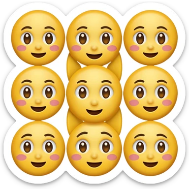 Create emoticons for me with a face in different emotions, these are supposed to be those yellow round faces that are on the keyboard sticker