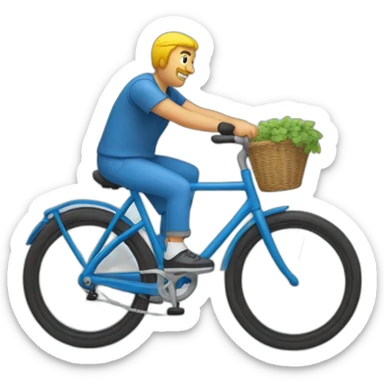 Un voleur sur un velo bleu sticker