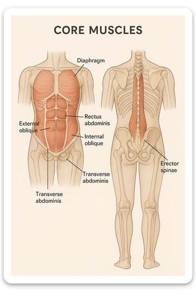 muscoli del Core anatomia sticker