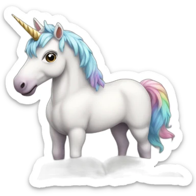 Studying unicorn sticker