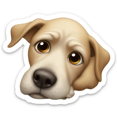 depressed dog sticker