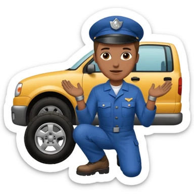 a person reaching under a car sticker