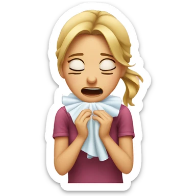 girl sneezing  sticker