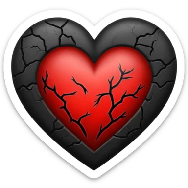 Black and red heart tattoo style sticker