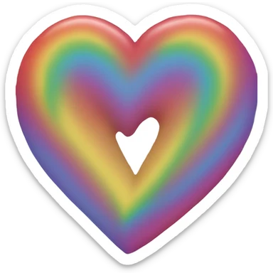 rainbow heart  sticker