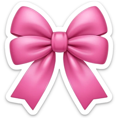 cute pink emoji of a bow sticker