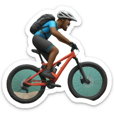 Ripping on a mountain bike sticker