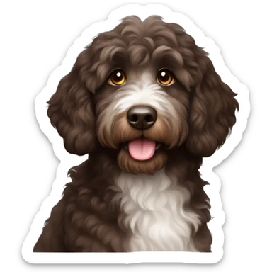 Dark Brown aussiedoodle sticker