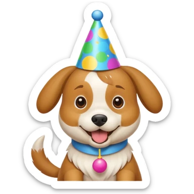 cute dog in party animal game sticker