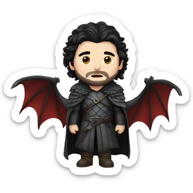 jon snow + dragon sticker