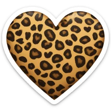 leopard print heart sticker