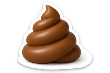 EMOJI STILE IPHONE 3D DI UNa montagna di feci a palline stile emoji iphone E FALLO MOLTO REALISTICO IN 3D sticker