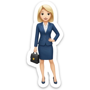 Female business woman standing full body sticker