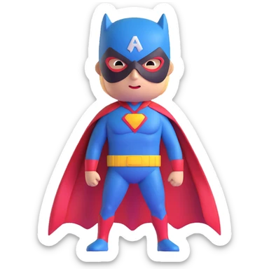 superhero with mask sticker