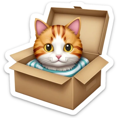 Cat in a shoebox  sticker